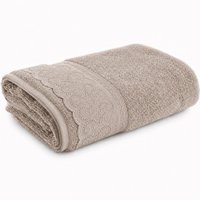 Toalha de Rosto Broderie 100% Algodão 400g/m² 45x75cm Bene Casa Marrom Bit