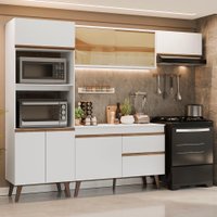 Armário de Cozinha Completa 260 cm Branco Pieta Madesa XA