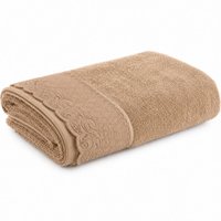 Toalha de Rosto Broderie 100% Algodão 400g/m² 45x75cm Bene Casa Marrom Mocha