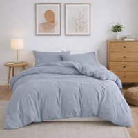 Capa Duvet King para Edredom Amarração 4 Cantos 100% Poliéster 250x280cm Home&Cia Cinza