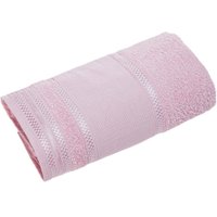 Toalha de Banho Ponto Cruz 100 Algodão 390g/m² 68x135cm Bene Casa Rosa