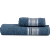 Jogo de Toalhas Banho e Rosto Rubi 280g/m² 98% Algodão Atlântica Azul Estrelar