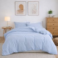 Capa Duvet King para Edredom Amarração 4 Cantos 100% Poliéster 250x280cm Home&Cia Azul