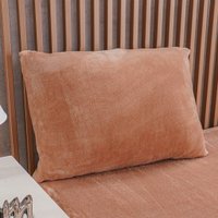 Fronha Plush Flannel 100% Poliéster 50x70cm Bene Casa Terracota