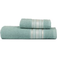 Jogo de Toalhas Banho e Rosto Rubi 280g/m² 98% Algodão Atlântica Mar Mediterrâneo