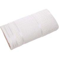 Toalha de Banho Ponto Cruz 100 Algodão 390g/m² 68x135cm Bene Casa Creme