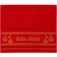 Toalha de Mãos e Lavabo Natalina 30x50cm 100% Algodão 400g/m² Bene Casa Vermelho