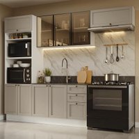 Armário de Cozinha Completa 270 cm Branco/Crema Vik Madesa 07