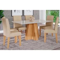 Mesa Jantar Patricia 160 + 6 Cad Maia Cinamomo/Bege Cimol