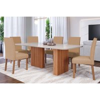 Mesa Jantar Ester 180 + 6 Cad Maia Cinamomo/Bege Cimol