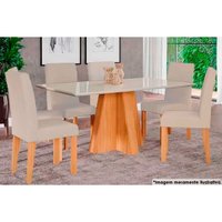 Mesa Jantar Maitê 160 + 6 Cad Maia Cinamomo/Bege Cimol