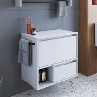Gabinete de Banheiro com 1 Porta 1 Gaveta Toalheiro 60cm Suspenso Multimóveis CRPRO-BAL024 Branco