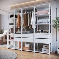 Guarda-Roupa Closet Modulado com 6 Gavetas 200cm Multimóveis CRPRO-CLO007 Branco