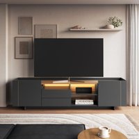 Rack para TV até 65 Polegadas com LED 2 Portas e 2 Gavetas Multimóveis CRPRO-RCK007 Mel/Grafite