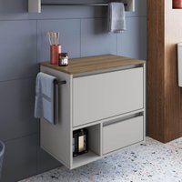 Gabinete de Banheiro com 1 Porta 1 Gaveta Toalheiro 60cm Suspenso Multimóveis CRPRO-BAL024 Mel/Arenas