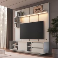 Rack com Painel para TV até 55 Polegadas com LED 1 Porta e 2 Gavetas Multimóveis CRPRO-RCP021 Arenas