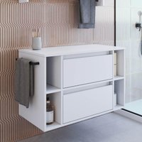 Gabinete de Banheiro com 1 Porta 1 Gaveta Toalheiro 80cm Suspenso Multimóveis CRPRO-BAL017 Branco