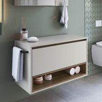 Gabinete de Banheiro com 1 Porta 1 Nicho e Toalheiro 80cm Suspenso Multimóveis CRPRO-BAL018 Mel/Arenas