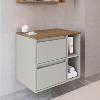 Gabinete de Banheiro com 1 Porta 1 Gaveta 2 Nichos 60cm Suspenso Multimóveis CRPRO-BAL023 Mel/Arenas