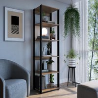 Estante de Escritório com 5 Prateleiras 60cm Multimóveis CRPRO-EST009 Preto/Madeirado