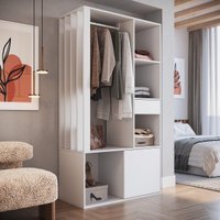 Guarda-Roupa Closet com 1 Porta e 1 Gaveta 100cm Multimóveis CRPRO-CLO002 Branco