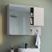 Espelheira de Banheiro com 2 Portas e Nichos 80cm Multimóveis CRPRO-EPL005 Arenas