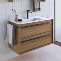 Gabinete de Banheiro com Pia 1 Porta 1 Gaveta Toalheiro 80cm Suspenso Multimóveis CRPRO-BAL025 Mel