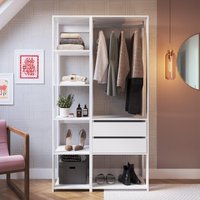Guarda-Roupa Closet Modulado com 2 Gavetas 100cm Multimóveis CRPRO-CLO005 Branco