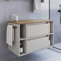 Gabinete de Banheiro com 1 Porta 1 Gaveta Toalheiro 80cm Suspenso Multimóveis CRPRO-BAL017 Mel/Arenas