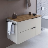 Gabinete de Banheiro com 2 Portas 1 Gaveta e Toalheiro 80cm Suspenso Multimóveis CRPRO-BAL013 Mel/Arenas