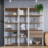 Guarda-Roupa Closet Modulado com 2 Gavetas 160cm Multimóveis CRPRO-CLO008 Branco/Madeirado