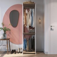 Guarda-Roupa Closet com 2 Cabideiros 60cm Multimóveis CRPRO-CLO003 Branco/Madeirado