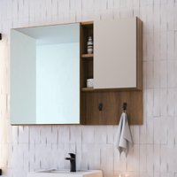 Espelheira de Banheiro com 2 Portas e Nichos 80cm Multimóveis CRPRO-EPL005 Mel/Arenas