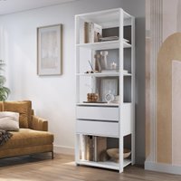 Estante de Escritório com 2 Gavetas e 3 Prateleiras 60cm Multimóveis CRPRO-EST010 Branco