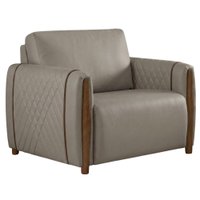Poltrona Decorativa Aurora Pes Madeira Courino TCS 726 MOLL