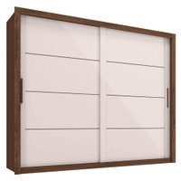 Guarda Roupa Casal 2 Portas De Correr 6 Gavetas Imperio 272 cm Jacaranda Off White ZANZ
