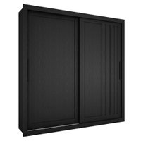 Guarda Roupa Casal 2 Portas De Correr 4 Gavetas Trian 220 cm Preto ZANZ