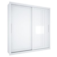 Guarda Roupa Casal 2 Portas De Correr 4 Gavetas Trian 220 cm Branco Absoluto ZANZ