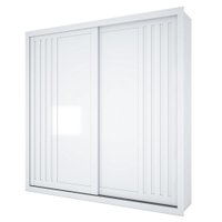 Guarda Roupa Casal 2 Portas De Correr 6 Gavetas Versale 241 cm Branco Absoluto ZANZ