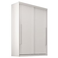 Guarda Roupa Solteiro 2 Portas De Correr 3 Gavetas MDF Splendi 165X232 cm Branco Absoluto ZANZ