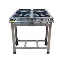 Fogão Industrial 4 Bocas Inox Alta Pressão Grelhas Aço 30x30 P7 MR Fogões