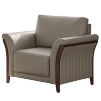 Poltrona Decorativa Royal Base Madeira Courino TCS 726 MOLL