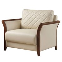 Poltrona Decorativa Ambar Braços Pes Em Madeira Courino TCS 725 MOLL