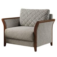 Poltrona Decorativa Ambar Braços Pes Em Madeira Boucle TCE 1018 MOLL