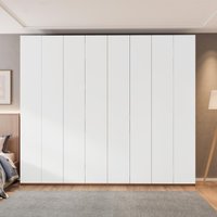 Guarda-Roupa Casal Modulado com 8 Portas e 6 Gavetas 275cm Multimóveis CRRUI-GRP117 Madeirado/Branco