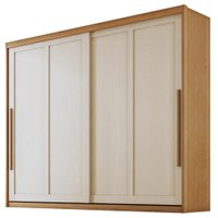 Guarda Roupa Casal 2 Portas De Correr 6 Gavetas MDF Atrane 268 cm Cinamomo Areia ZANZ