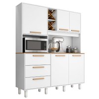 Kit Cozinha 5 Portas 3 Gavetas 161 cm Mari Branco Absoluto ZANZ