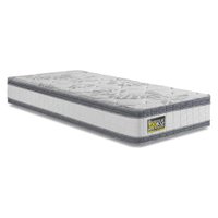 Colchão Solteiro Molas Ensacadas D33 Double Face 88x188x27cm Hellen - Suporta até 120 kg Branco / Cinza
