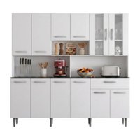 Armário de Cozinha Completa 12 Portas 1 Gaveta Bia Branco