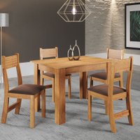 Mesa de Jantar 4 Lugares Tulipa Mel/Bombom - Viero Móveis